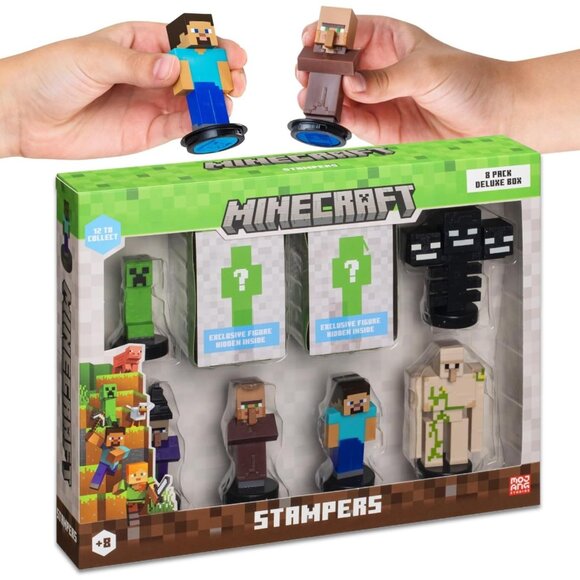 Minecraft Self-Inking Stampers Deluxe 8 Pack Collector Set With Hidden Surprise - Picture 2 of 9